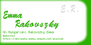 emma rakovszky business card